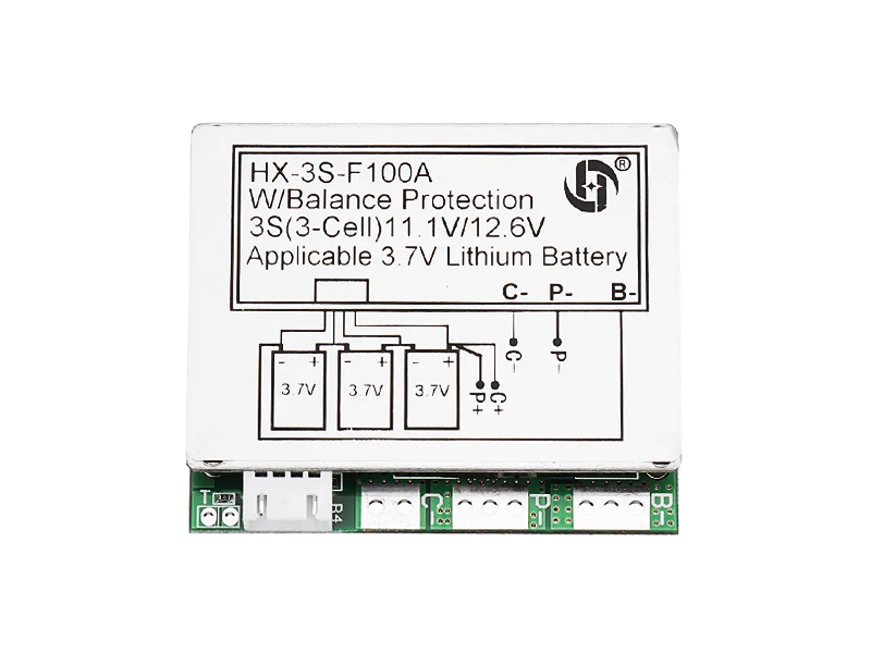 3S 100A 11.1v Li-ion BMS PCM Protection Board - Image 2